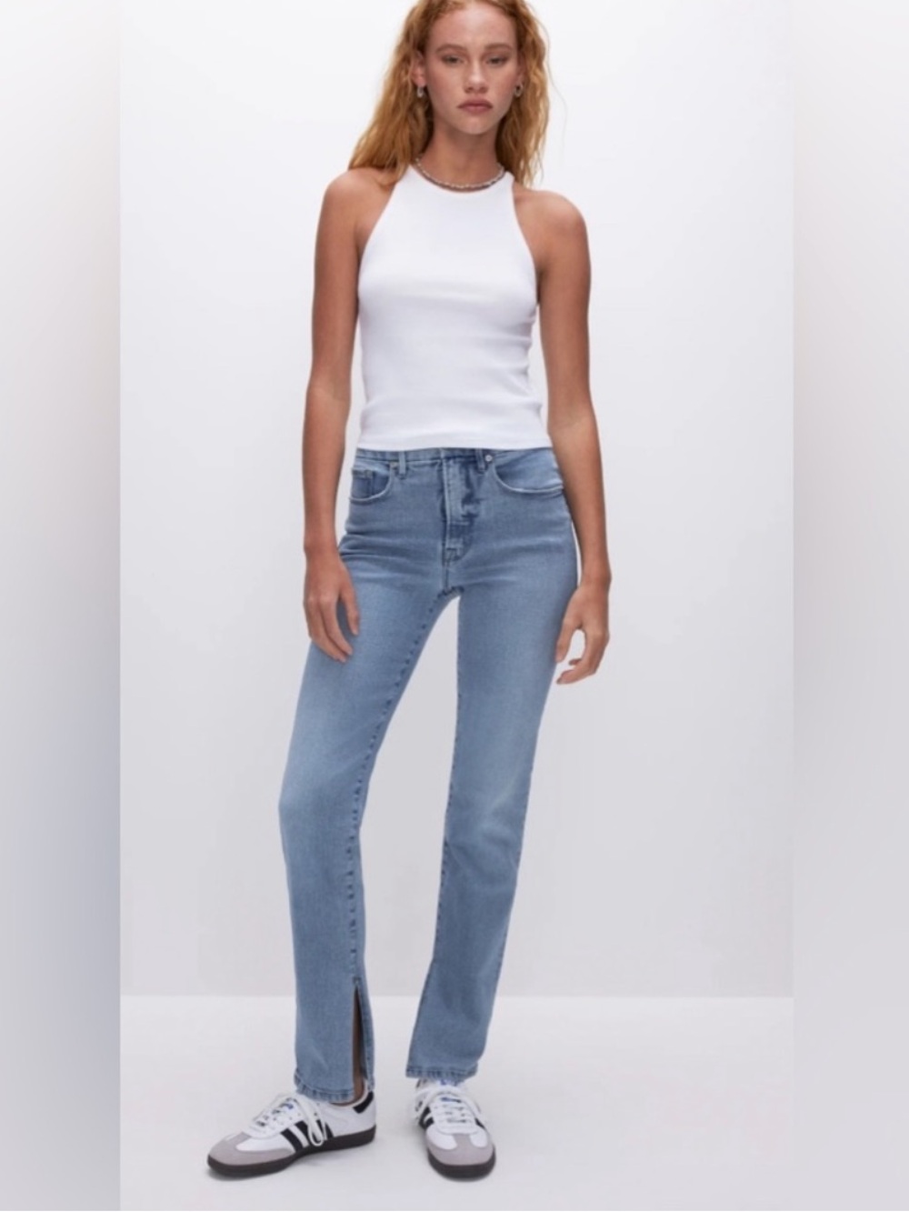 Good American GOOD BOY Side slit 
STRAIGHT JEANS, size 8/29